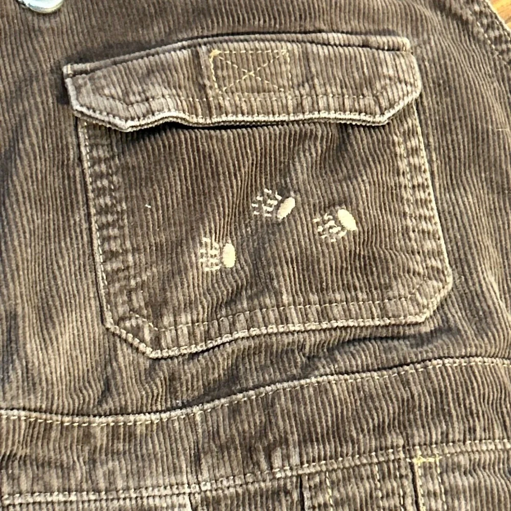 Gymboree‎ Boys Brown Corduroy Overalls Bear Territory Vintage Style Snaps Kids